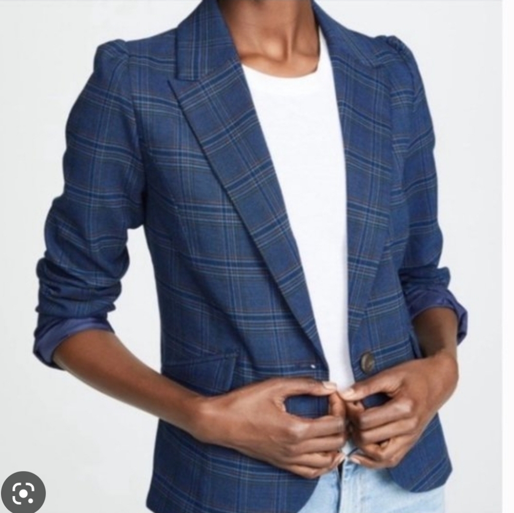 Matching blazer and mini skirt
